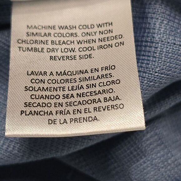 Bruno Luxe NYC Shirt Mens Medium Blue Ribbed Retro Y2K Career Casual Preppy - Picture 12 of 12